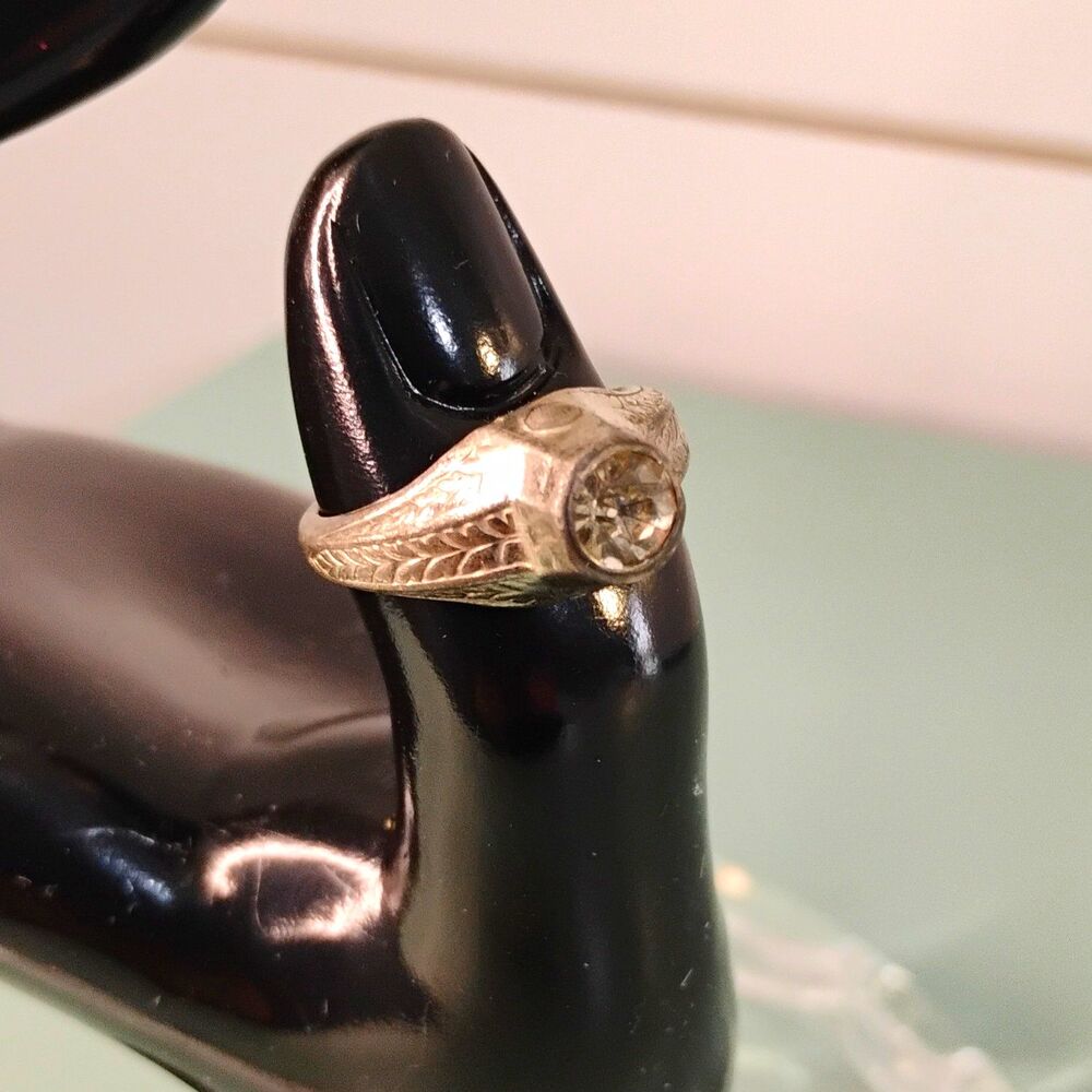 Rare Vintage Stanhope Peepshow Ring Silver Tone Size 9 Bezel Set Missing Picture